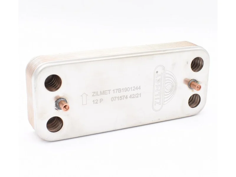 Теплообменник вторичный ГВС Zilmet 12 пластин Ariston и Chaffoteaux