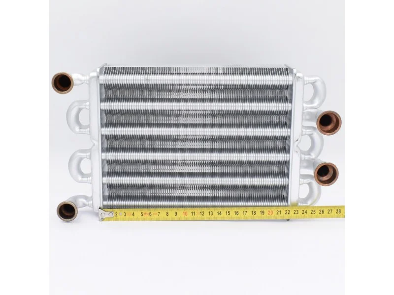 Теплообменник битермический Heatwave для котлов Ariston Egis 24 FF с 2008 года — размеры по линейке