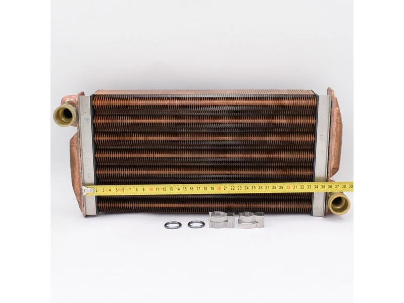 Теплообменник 105 ламелей Vaillant turboTEC, turboMAX 36 кВт — размеры по линейке